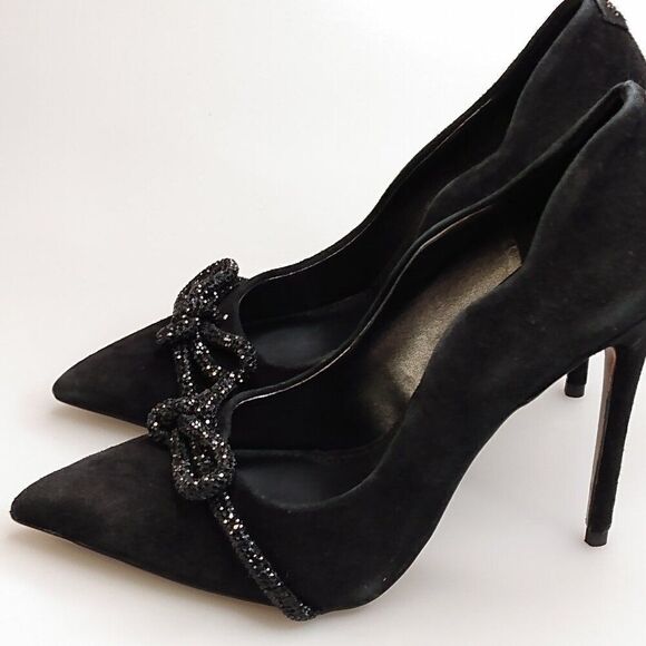 Sam Edelman Deela Pump Black Suede Heels Size 7 - Picture 1 of 16